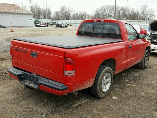 1B7FL26X8YS768651 - 2000 DODGE DAKOTA RED photo 4