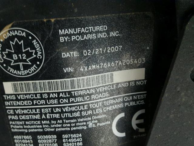 4XAMH76A67A205403 - 2007 POLARIS SPORTSMAN 红色 照片 19