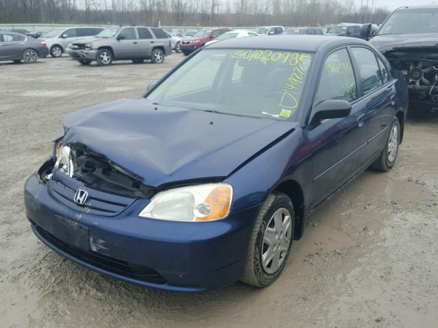 2HGES16543H513682 - 2003 HONDA CIVIC LX BLUE photo 2