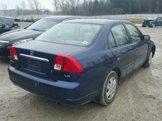 2HGES16543H513682 - 2003 HONDA CIVIC LX BLUE photo 4