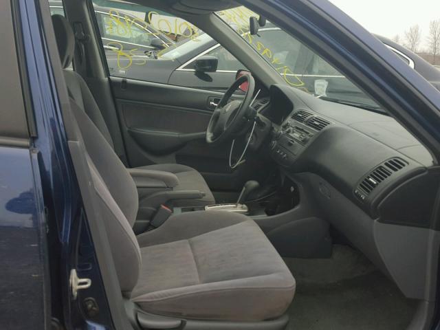 2HGES16543H513682 - 2003 HONDA CIVIC LX BLUE photo 5