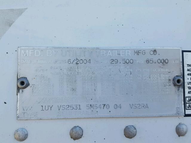 1UYVS25315M547004 - 2005 UTILITY TRAILER WHITE photo 10