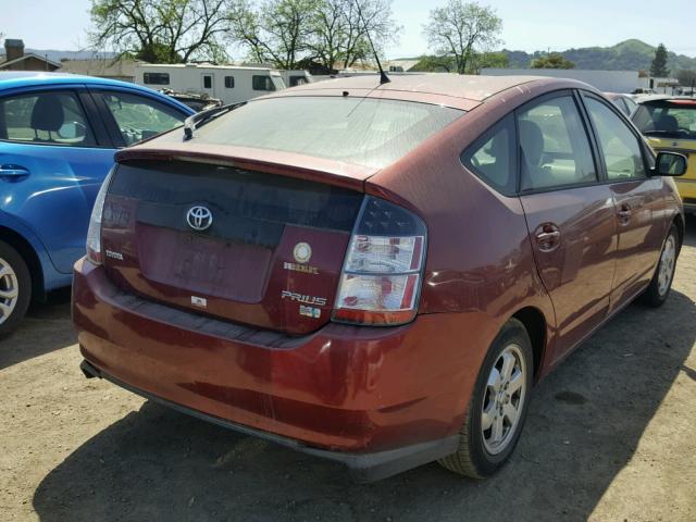 JTDKB20U340066310 - 2004 TOYOTA PRIUS BURGUNDY photo 4