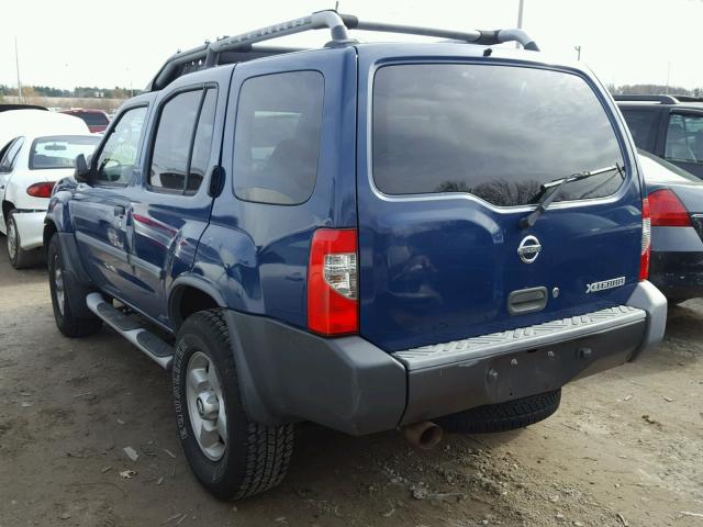 5N1ED28YX2C543742 - 2002 NISSAN XTERRA XE BLUE photo 3