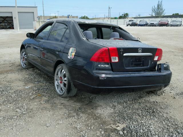 2HGES26783H520335 - 2003 HONDA CIVIC EX BLACK photo 3