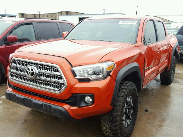 5TFCZ5AN9GX012868 - 2016 TOYOTA TACOMA DOU ORANGE photo 2