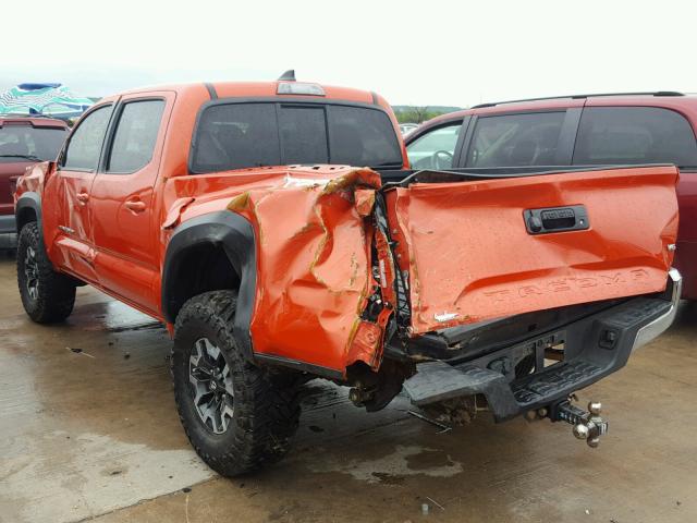 5TFCZ5AN9GX012868 - 2016 TOYOTA TACOMA DOU ORANGE photo 3