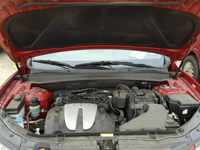 5XYZK4AG0BG045957 - 2011 HYUNDAI SANTA FE L RED photo 7