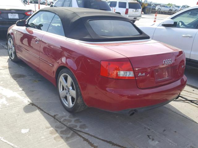 WAUBC48H56K008428 - 2006 AUDI A4 S-LINE RED photo 3