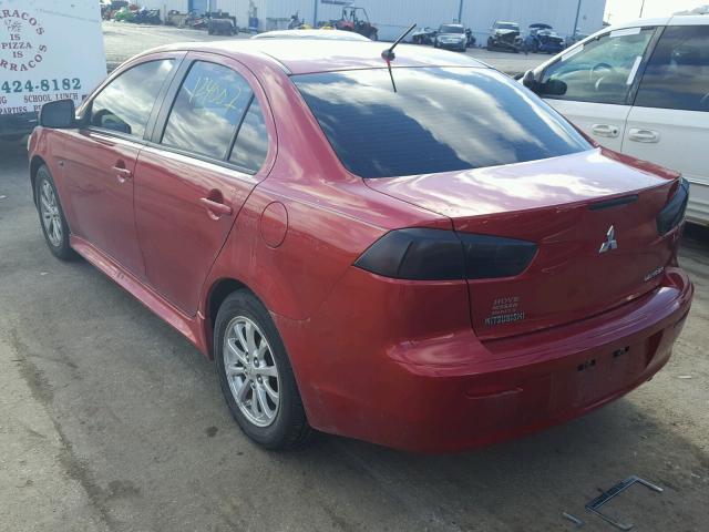 JA32U2FU8CU009494 - 2012 MITSUBISHI LANCER ES/ RED photo 3