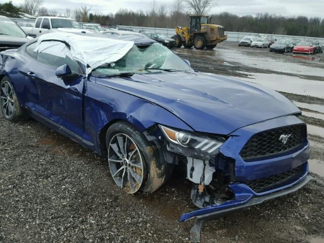 1FA6P8TH7G5302586 - 2016 FORD MUSTANG BLUE photo 9