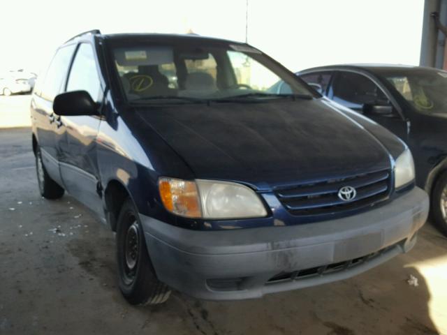 4T3ZF13C02U473641 - 2002 TOYOTA SIENNA LE BLUE photo 1