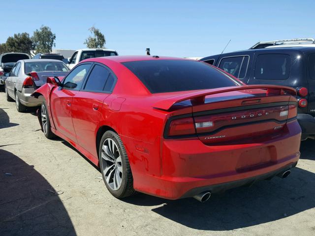 2C3CDXEJ2DH586752 - 2013 DODGE CHARGER SR RED photo 3