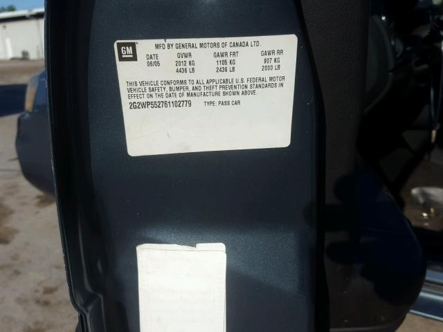 2G2WP552761102779 - 2006 PONTIAC GRAND PRIX Mavi foto 10