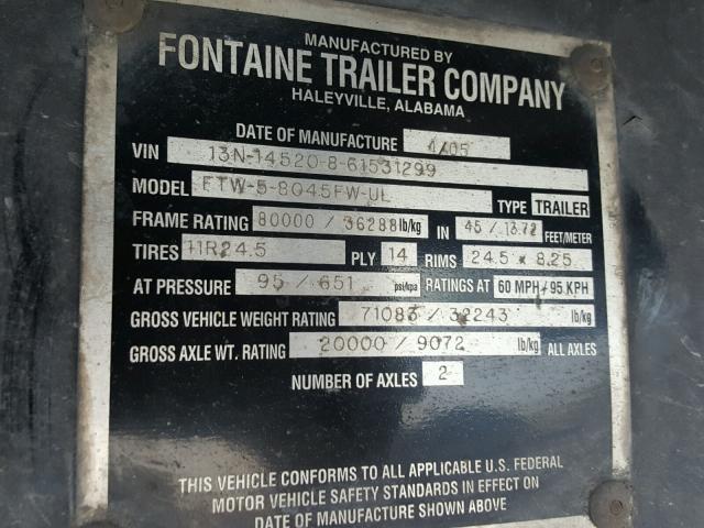 13N14520861531299 - 2006 FONTAINE TRAILER BLACK photo 10