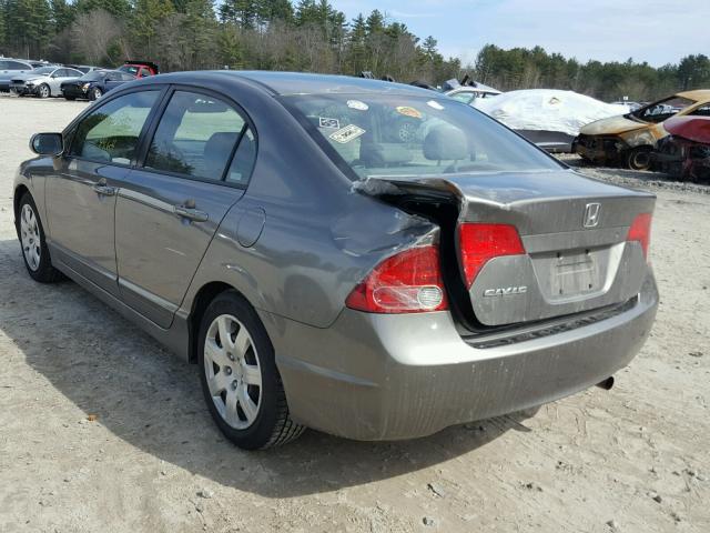 2HGFA15518H524543 - 2008 HONDA CIVIC LX GRAY photo 3