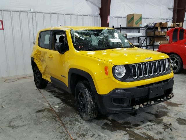 ZACCJBAB7HPG05516 - 2017 JEEP RENEGADE S YELLOW photo 1