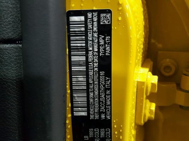 ZACCJBAB7HPG05516 - 2017 JEEP RENEGADE S 黄色 照片 10