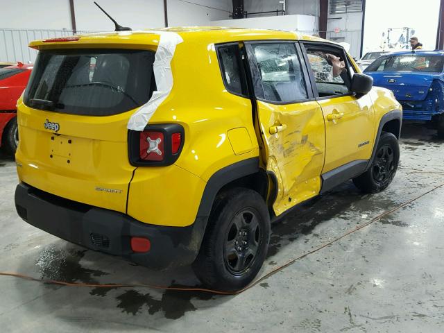 ZACCJBAB7HPG05516 - 2017 JEEP RENEGADE S YELLOW photo 4