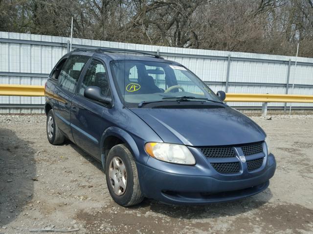 1B4GP25362B731061 - 2002 DODGE CARAVAN SE BLUE photo 1