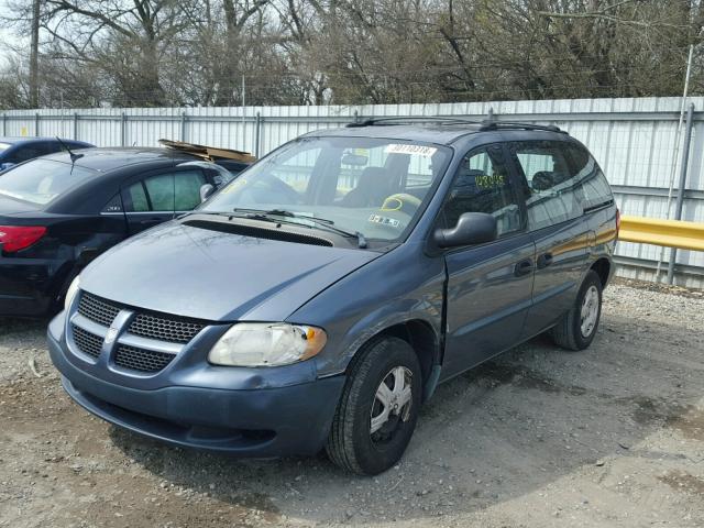 1B4GP25362B731061 - 2002 DODGE CARAVAN SE BLUE photo 2