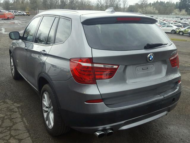 5UXWX9C5XD0A14321 - 2013 BMW X3 XDRIVE2 GRAY photo 3