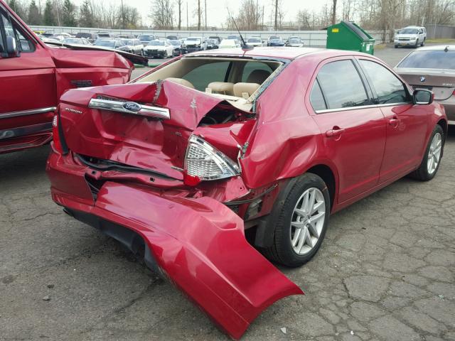 3FAHP0JG4BR222169 - 2011 FORD FUSION SEL RED photo 4