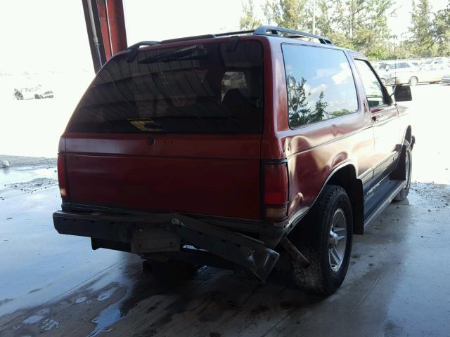 1GNCS18W7R0100039 - 1994 CHEVROLET BLAZER S10 BURGUNDY photo 4