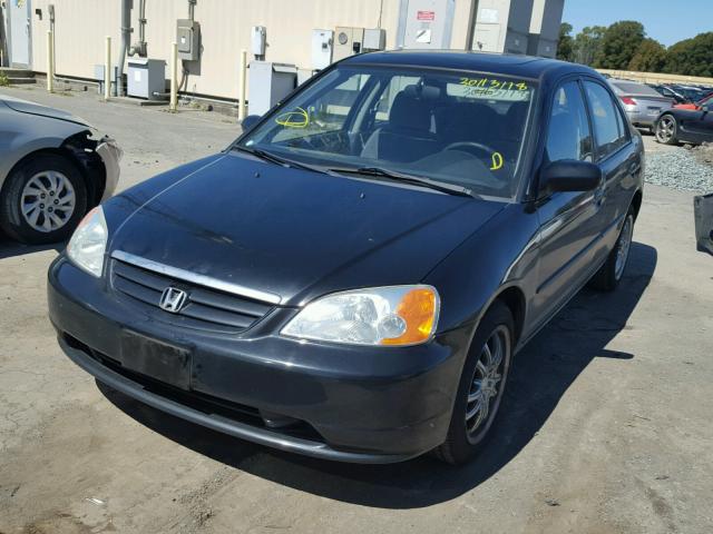 2HGES26721H619228 - 2001 HONDA CIVIC EX BLACK photo 2