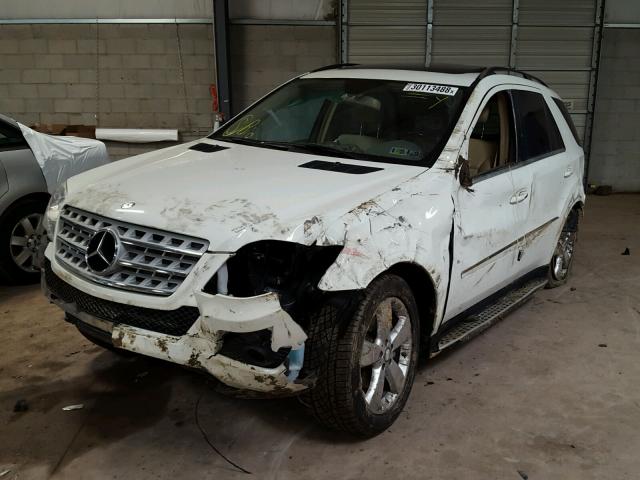 4JGBB8GB7AA575907 - 2010 MERCEDES-BENZ ML 350 4MA WHITE photo 2