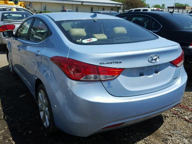 KMHDH4AE5BU107709 - 2011 HYUNDAI ELANTRA GL BLUE photo 3