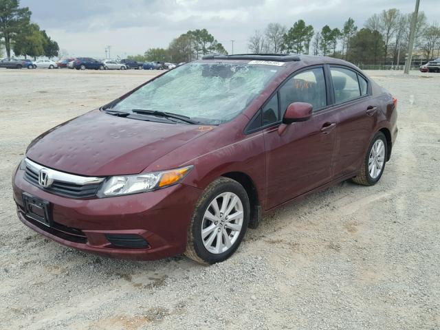 2HGFB2F95CH550852 - 2012 HONDA CIVIC EXL MAROON photo 2