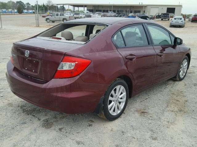 2HGFB2F95CH550852 - 2012 HONDA CIVIC EXL MAROON photo 4