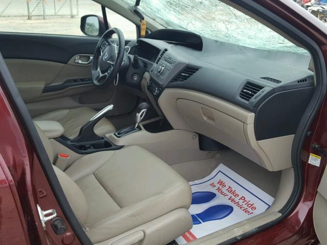 2HGFB2F95CH550852 - 2012 HONDA CIVIC EXL MAROON photo 5