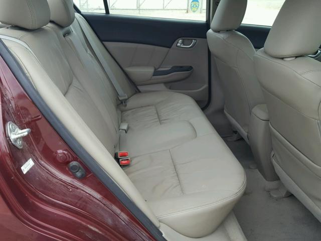 2HGFB2F95CH550852 - 2012 HONDA CIVIC EXL MAROON photo 6