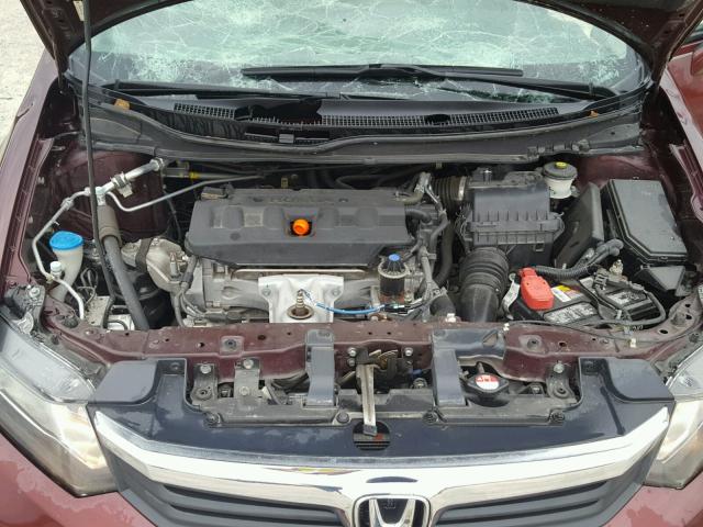 2HGFB2F95CH550852 - 2012 HONDA CIVIC EXL MAROON photo 7
