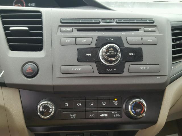 2HGFB2F95CH550852 - 2012 HONDA CIVIC EXL MAROON photo 9