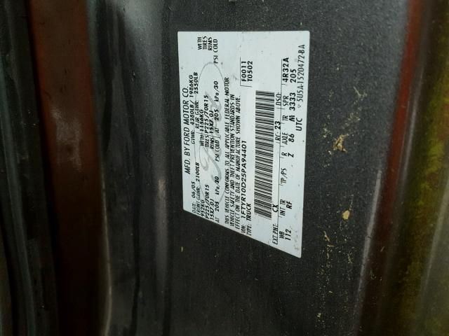 1FTYR10D25PA94401 - 2005 FORD RANGER GRAY photo 10