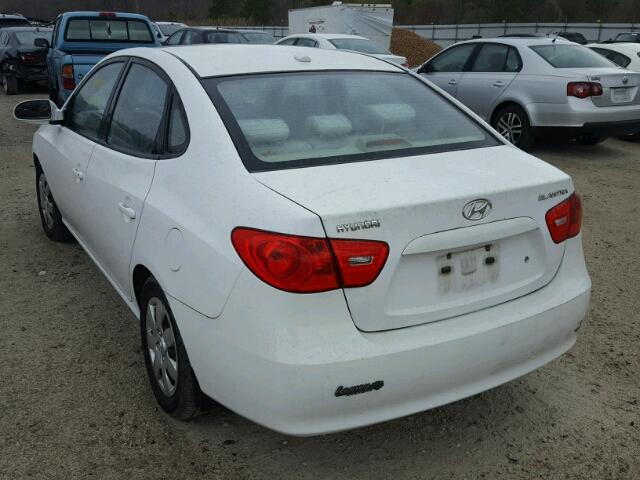 KMHDU46DX7U145598 - 2007 HYUNDAI ELANTRA GL WHITE photo 3