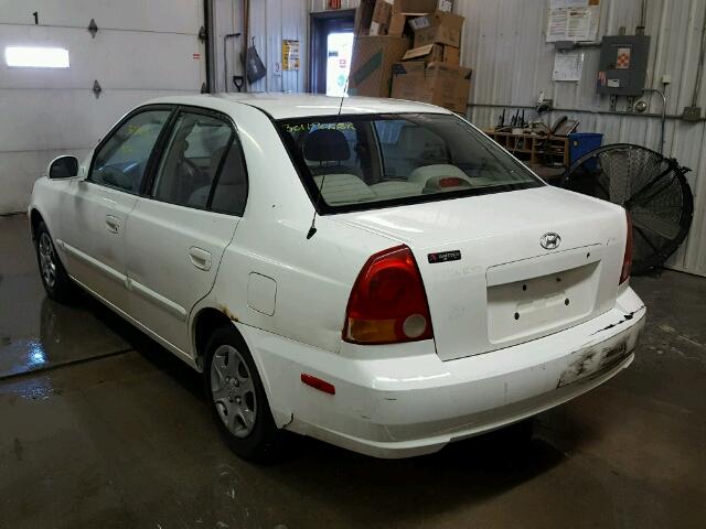 KMHCG45C33U466209 - 2003 HYUNDAI ACCENT GL WHITE photo 3