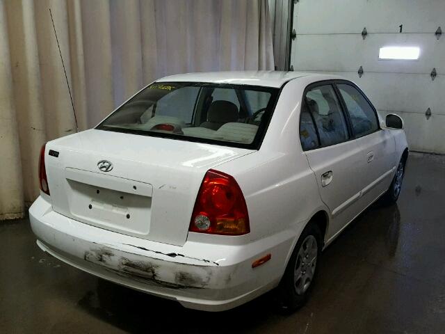 KMHCG45C33U466209 - 2003 HYUNDAI ACCENT GL WHITE photo 4