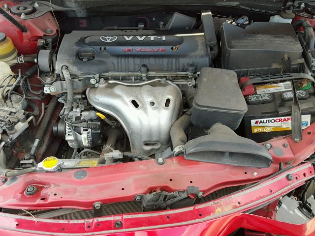 4T1BE46K27U025359 - 2007 TOYOTA CAMRY NEW RED photo 7