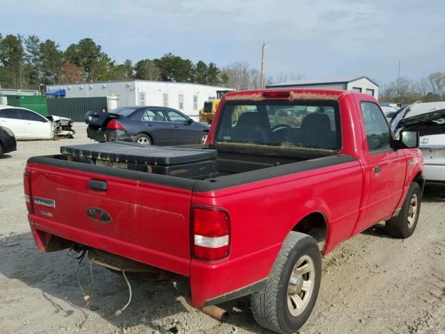1FTYR10D87PA34822 - 2007 FORD RANGER RED photo 4