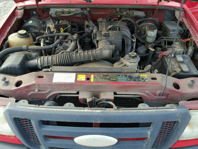 1FTYR10D87PA34822 - 2007 FORD RANGER RED photo 7