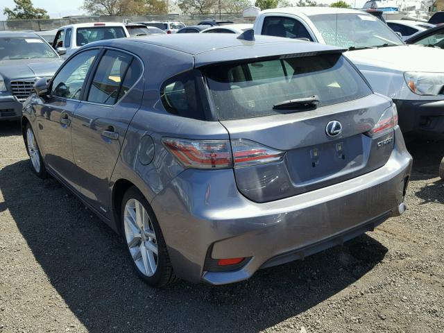 JTHKD5BH5F2219593 - 2015 LEXUS CT 200 GRAY photo 3