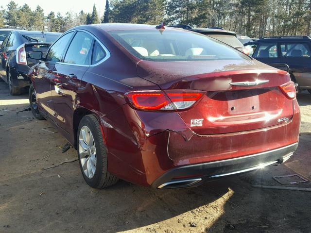 1C3CCCCG3FN573358 - 2015 CHRYSLER 200 C MAROON photo 3