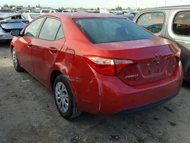 5YFBURHE2HP655067 - 2017 TOYOTA COROLLA L RED photo 3