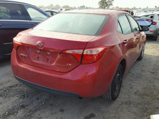 5YFBURHE2HP655067 - 2017 TOYOTA COROLLA L RED photo 4