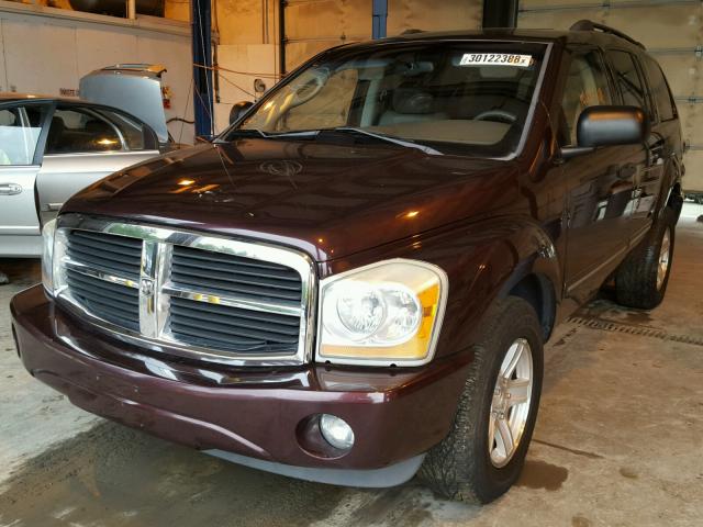 1D8HB58D54F178752 - 2004 DODGE DURANGO LI BURGUNDY photo 2