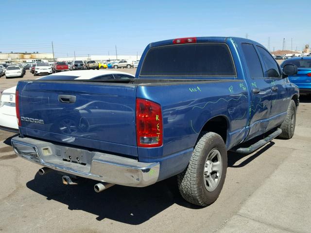 1D7HA18D53J584350 - 2003 DODGE RAM 1500 S BLUE photo 4